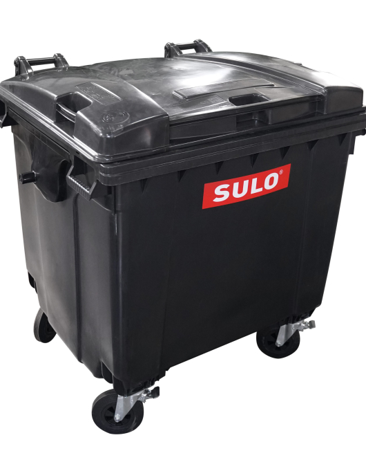 Контейнер пластиковий для ТПВ ТМ "SULO" 1100 л. Плоска кришка Cірий