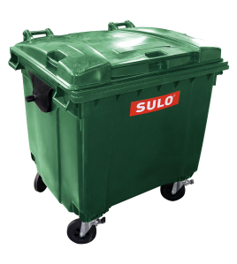 Контейнер пластиковий для ТПВ ТМ "SULO" 1100 л. Плоска кришка Зелений