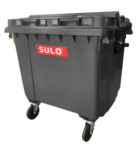 Контейнер пластиковий для ТПВ ТМ "SULO" 1100 л. Плоска кришка в кришці, Сірий