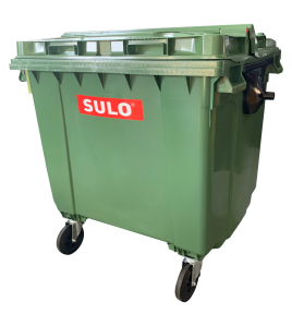 Контейнер пластиковий для ТПВ ТМ "SULO" 1100 л. Плоска кришка в кришці, Зелений