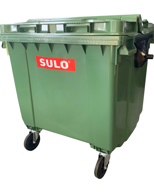 Контейнер пластиковий для ТПВ ТМ "SULO" 1100 л. Плоска кришка в кришці, Зелений Контейнер пластиковий для ТПВ ТМ "SULO" 1100 л. Плоска кришка в кришці, Зелений
